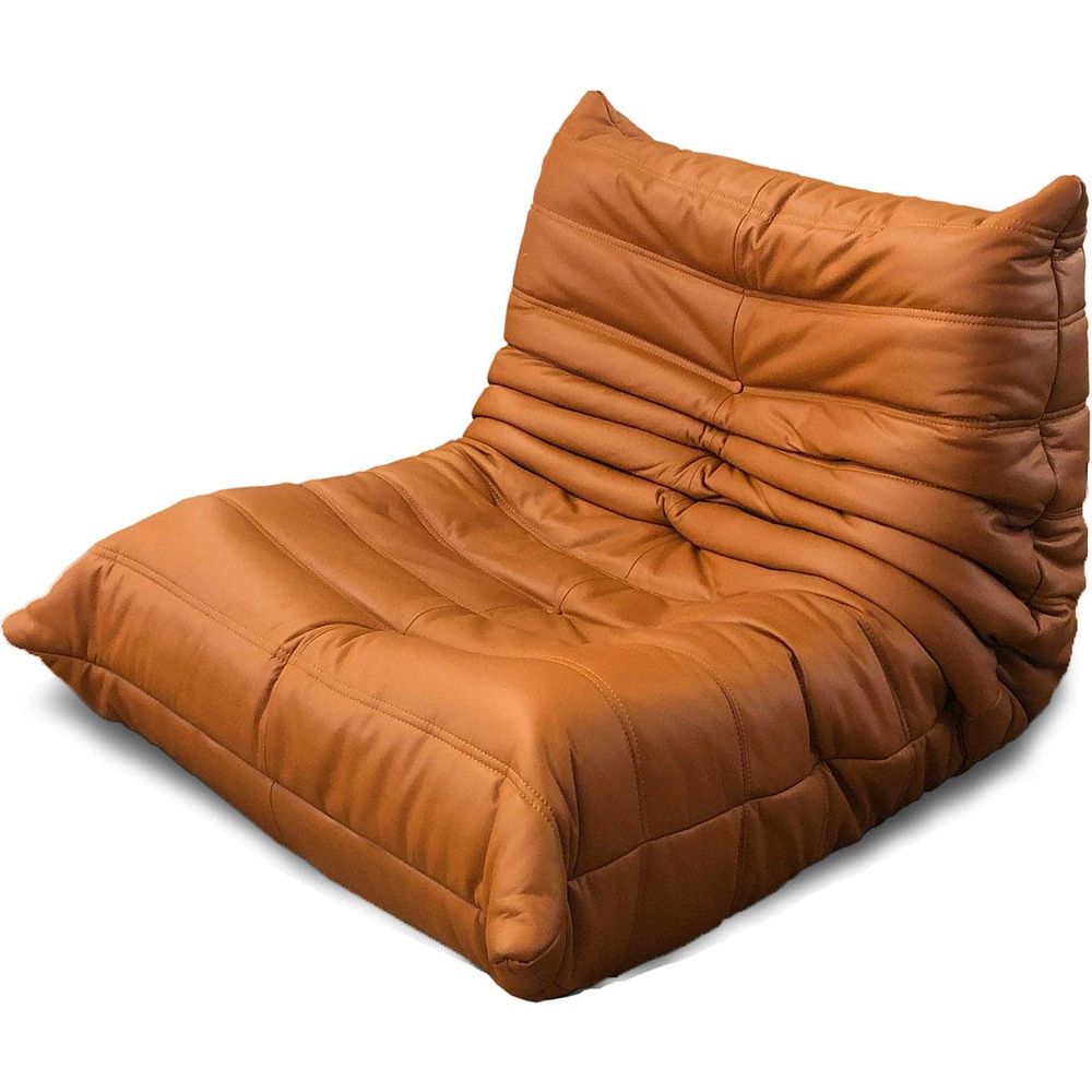 Lazy Lounger Sectional - Leather-FAS REPRO-FYS0531BRN-Lounge Chair-2-France and Son