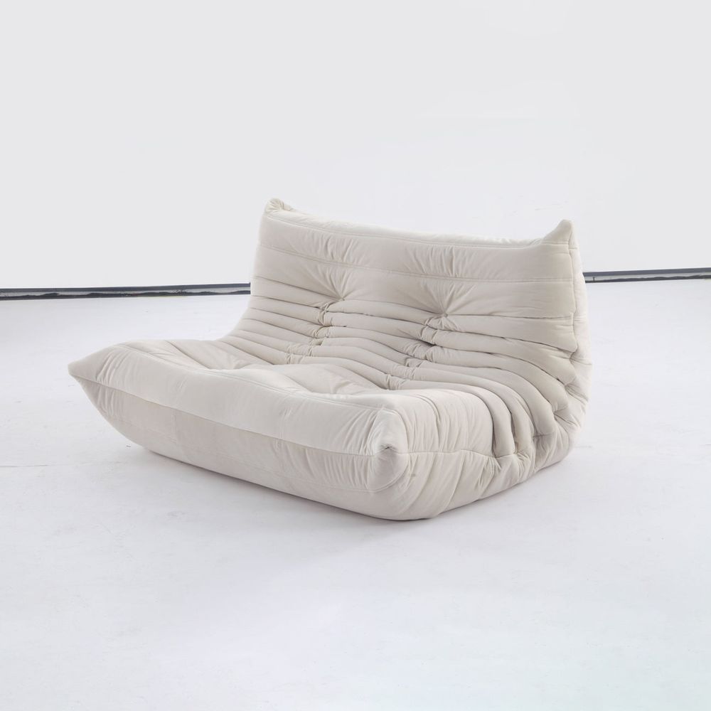 Lazy Lounger Modular Sectional - Velvet-FAS REPRO-FYS0532IVORY-Loveseat-6-France and Son