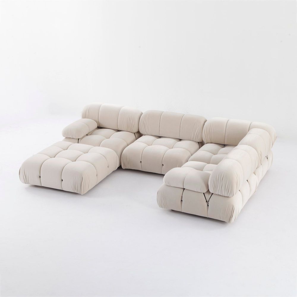 Grappolo Modular Sectional Sofa Set - Off White Boucle