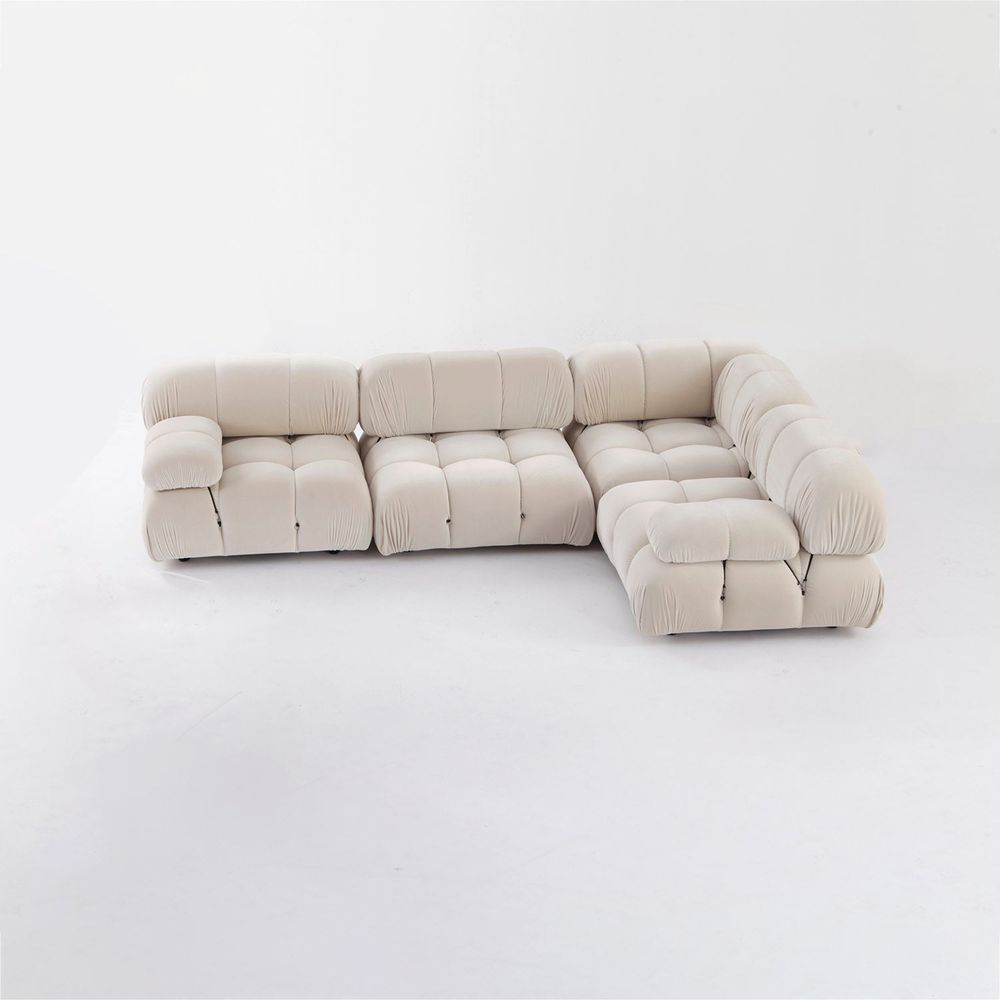 Grappolo Modular Sectional Sofa Set - Off White Boucle