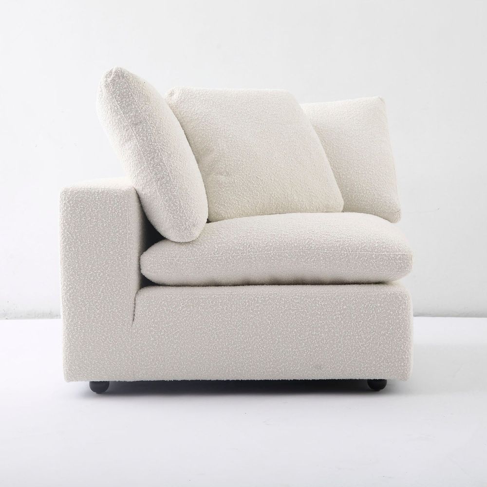 Plush Modular Sectional - Off White Boucle