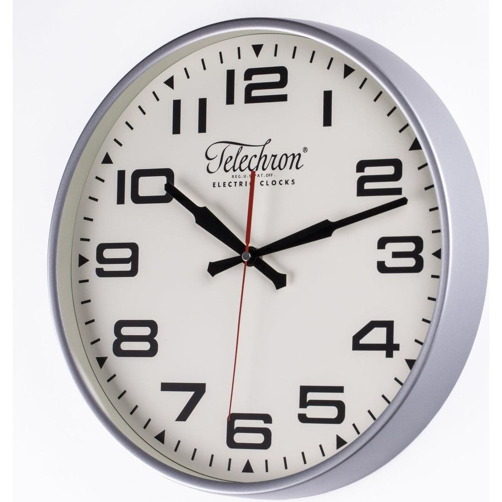 Mid Century Bedford Clock - Silver-France & Son-G131614SILVER-Clocks-2-France and Son