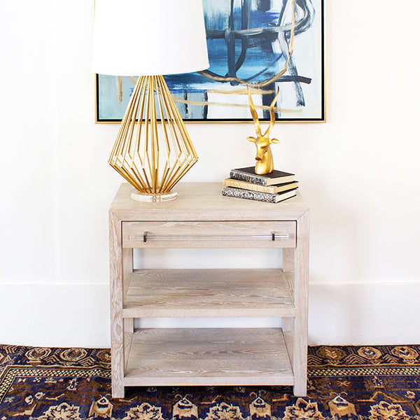 Garbo Side Table In Light Cerused Oak
