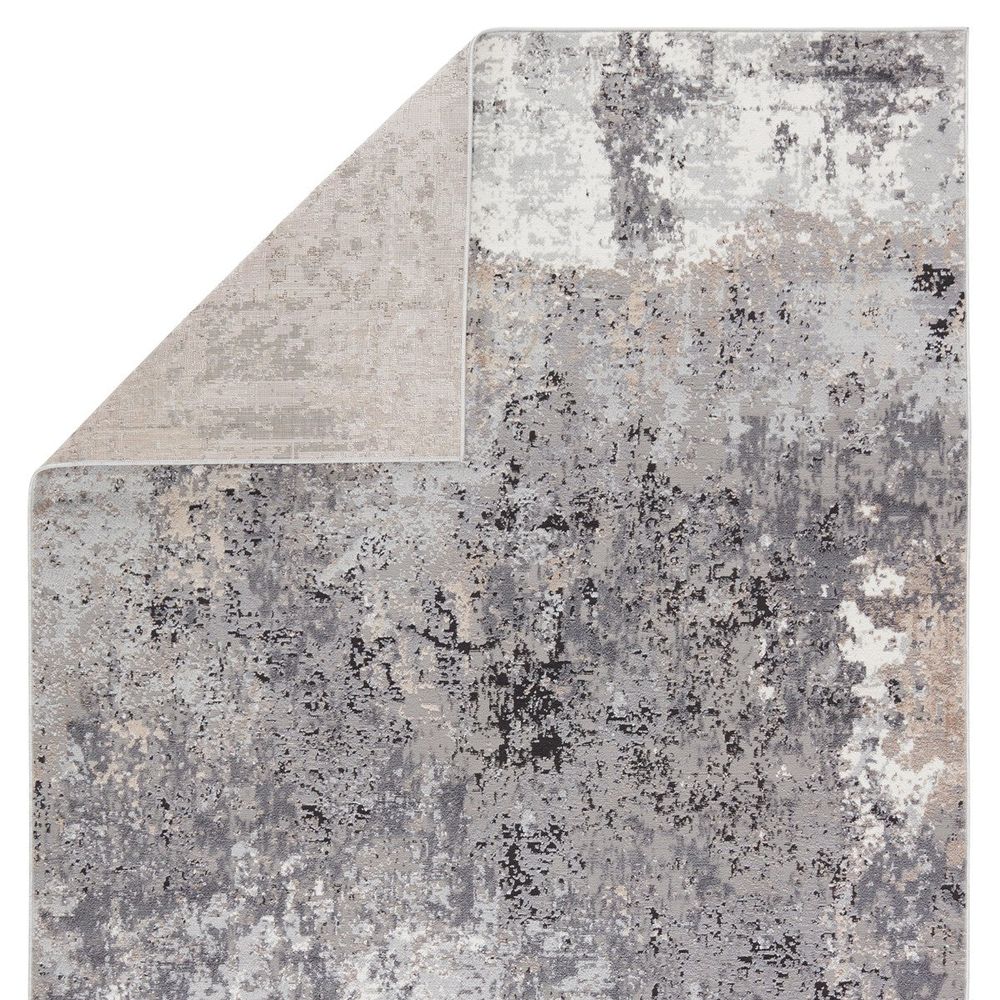 Merine Pyrris Abstract Gray/ Tan Runner Rug (3'X12')