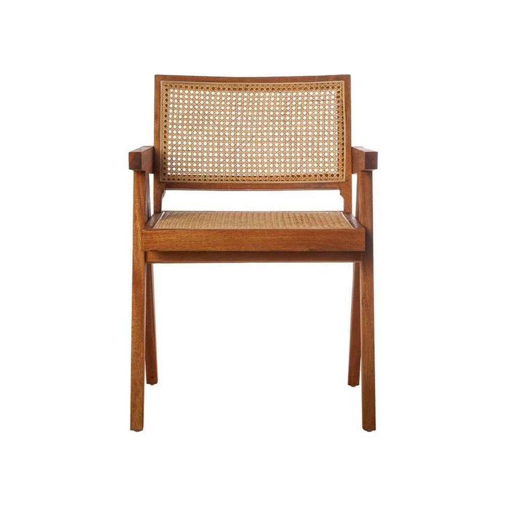Mid Century Hand Cane Jeanneret Armchair-France & Son-FL1316NTRL-Dining Chairs-3-France and Son