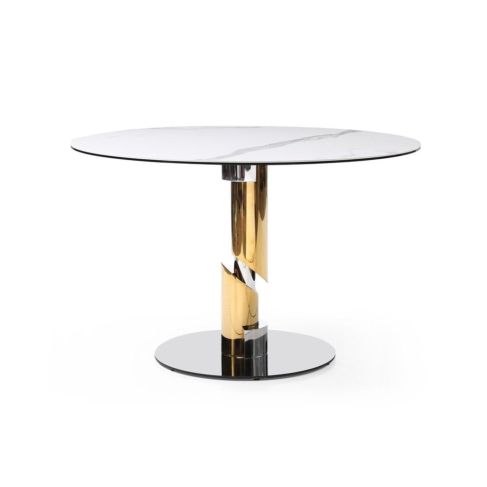 Gloria Round Dining Table-Whiteline Modern Living-WHITELINE-DT1935-WHT-Dining Tables-2-France and Son