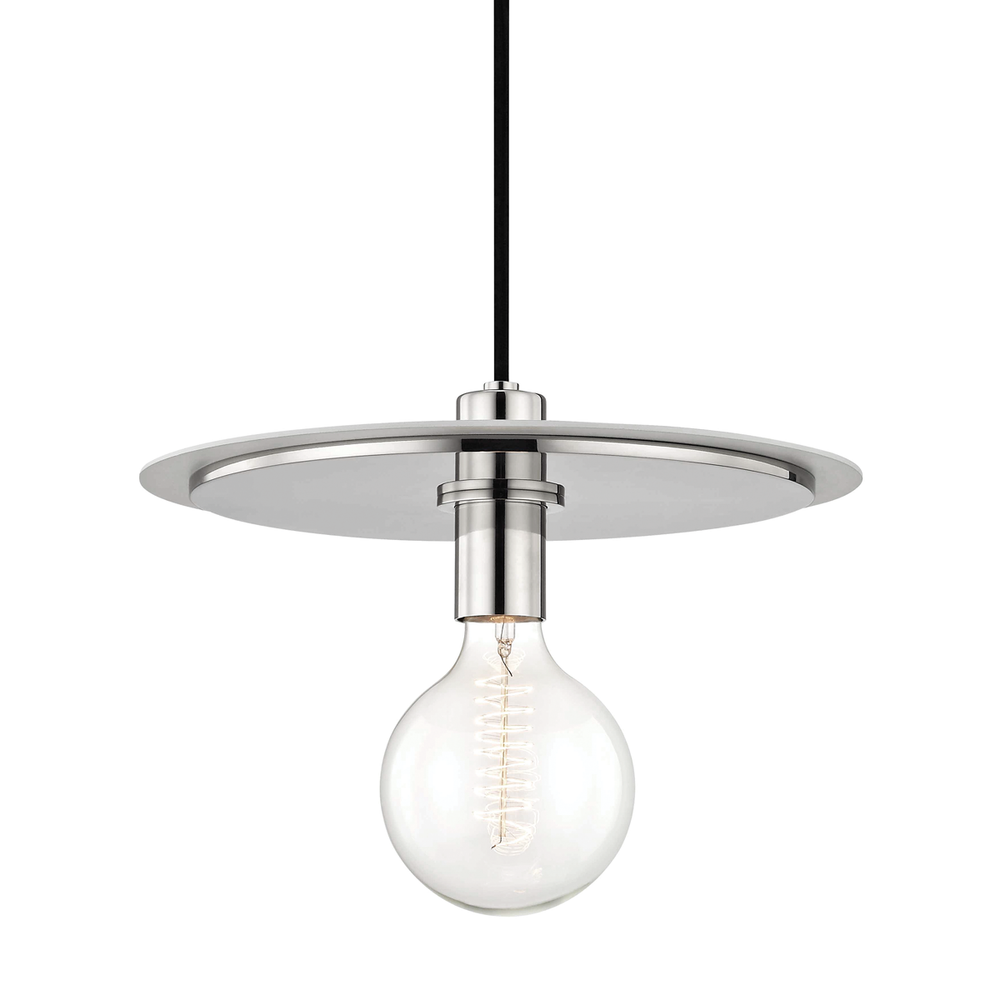 Milo Pendant-Polished Nickel/White