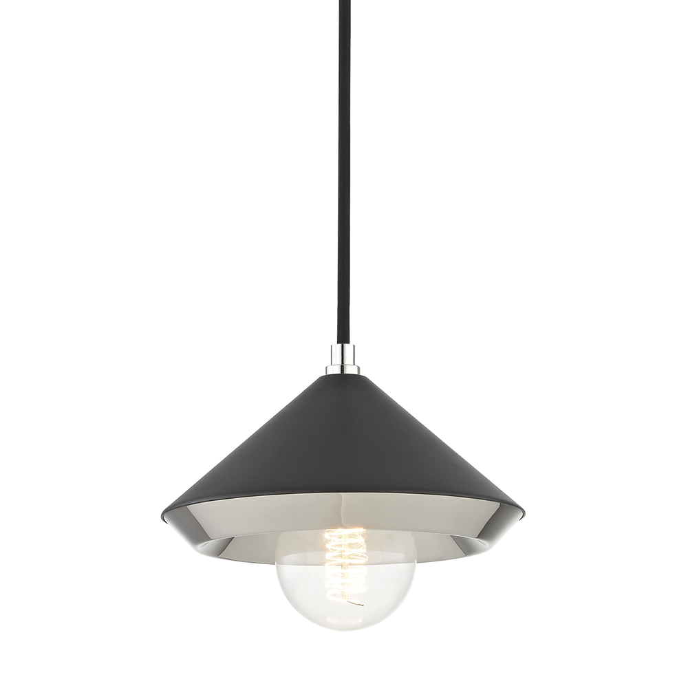 Marnie Pendant-Polished Nickel/Black