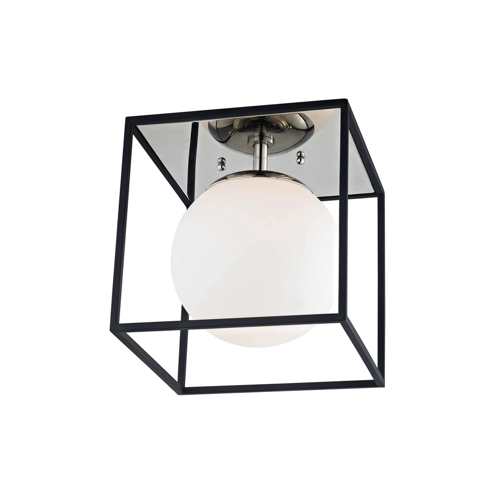 Aira Flush Mount-Polished Nickel/Black