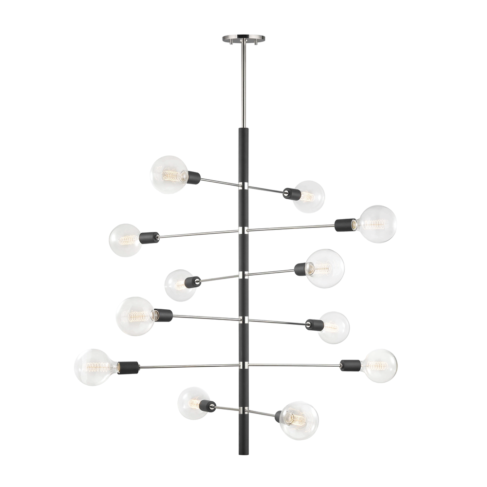 Astrid Chandelier-Polished Nickel/Black