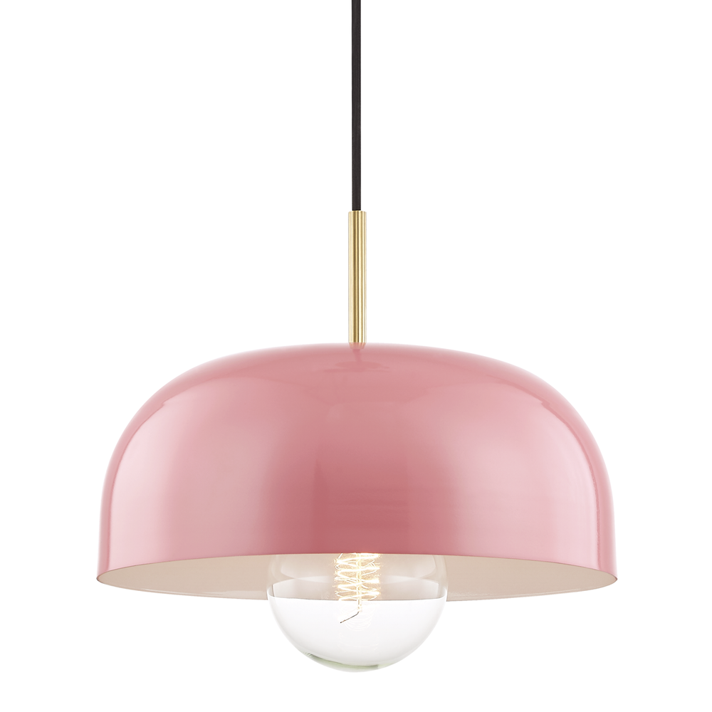 Avery Pendant-Aged Brass/Pink