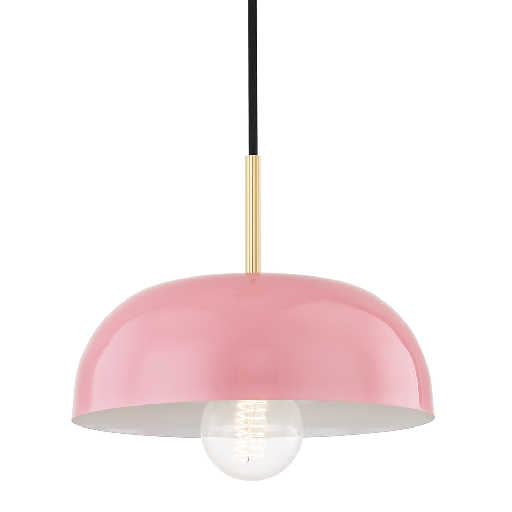Avery Pendant-Aged Brass/Pink