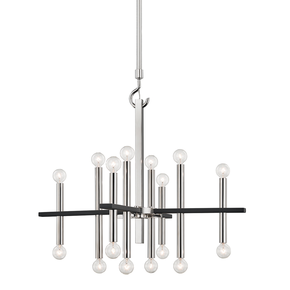 Colette Chandelier-Polished Nickel/Black