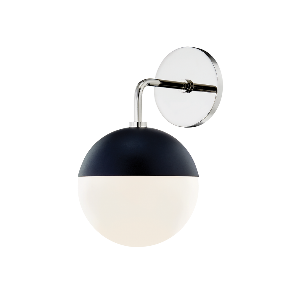 Renee Wall Sconce-Polished Nickel/Black