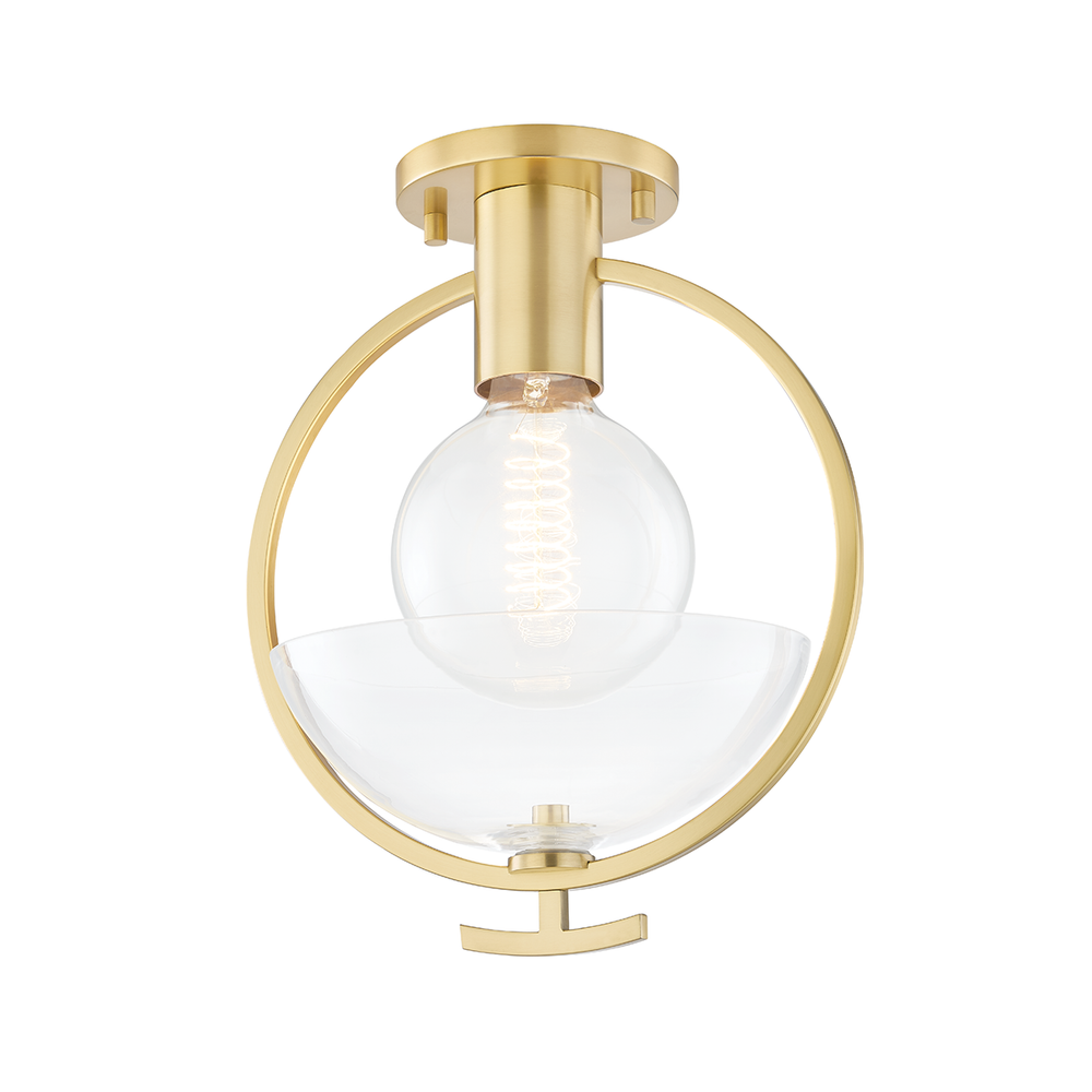 Ringo Semi Flush-Aged Brass