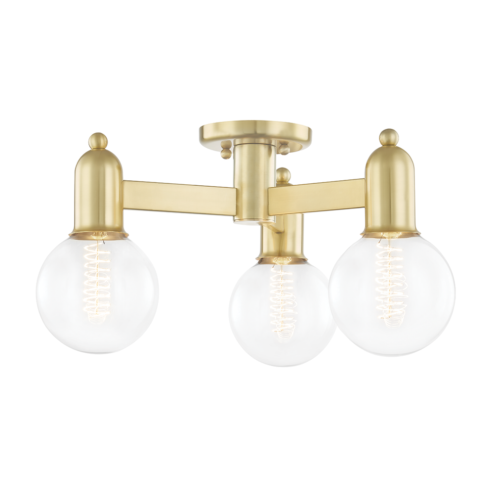Bryce Semi Flush-Aged Brass