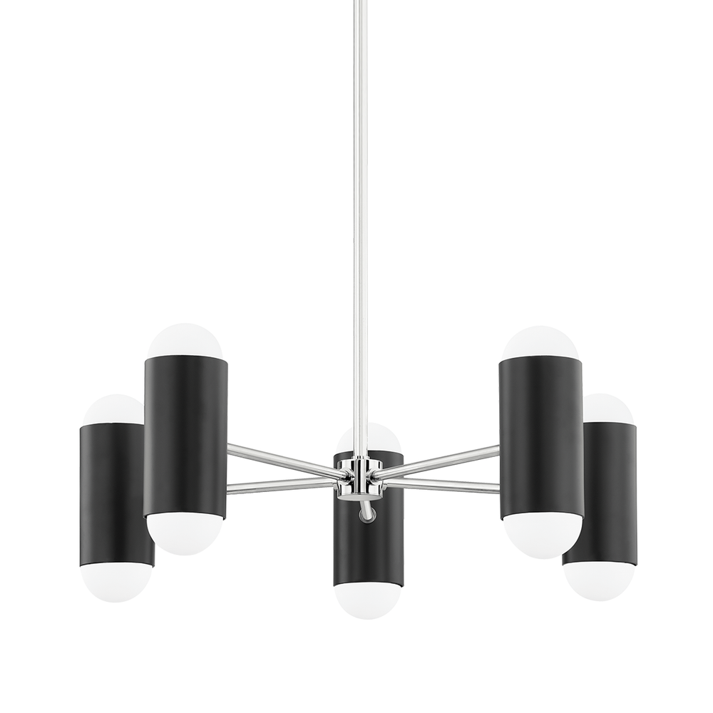 Kira Chandelier-Polished Nickel/Soft Black