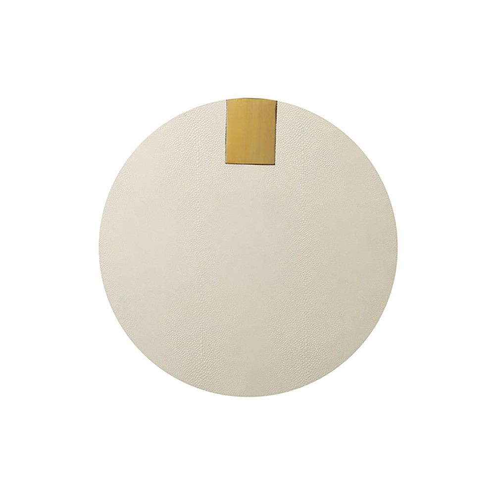 Side Tables Harrington - Round Side Table In Antque Brass And Cream Shagreen