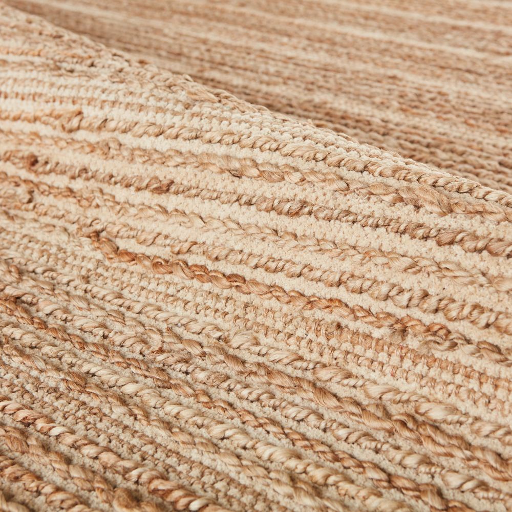 Hank Natural Solid Tan/ White Runner Rug (2'6"X9')
