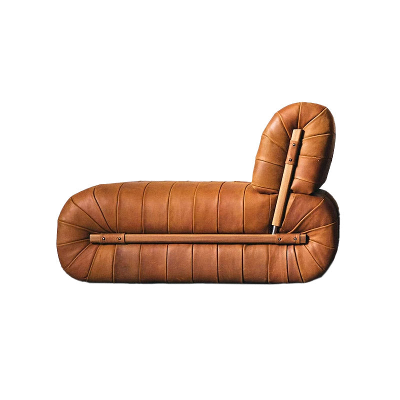 Percival Armless Lounge Chair - Brown Leather
