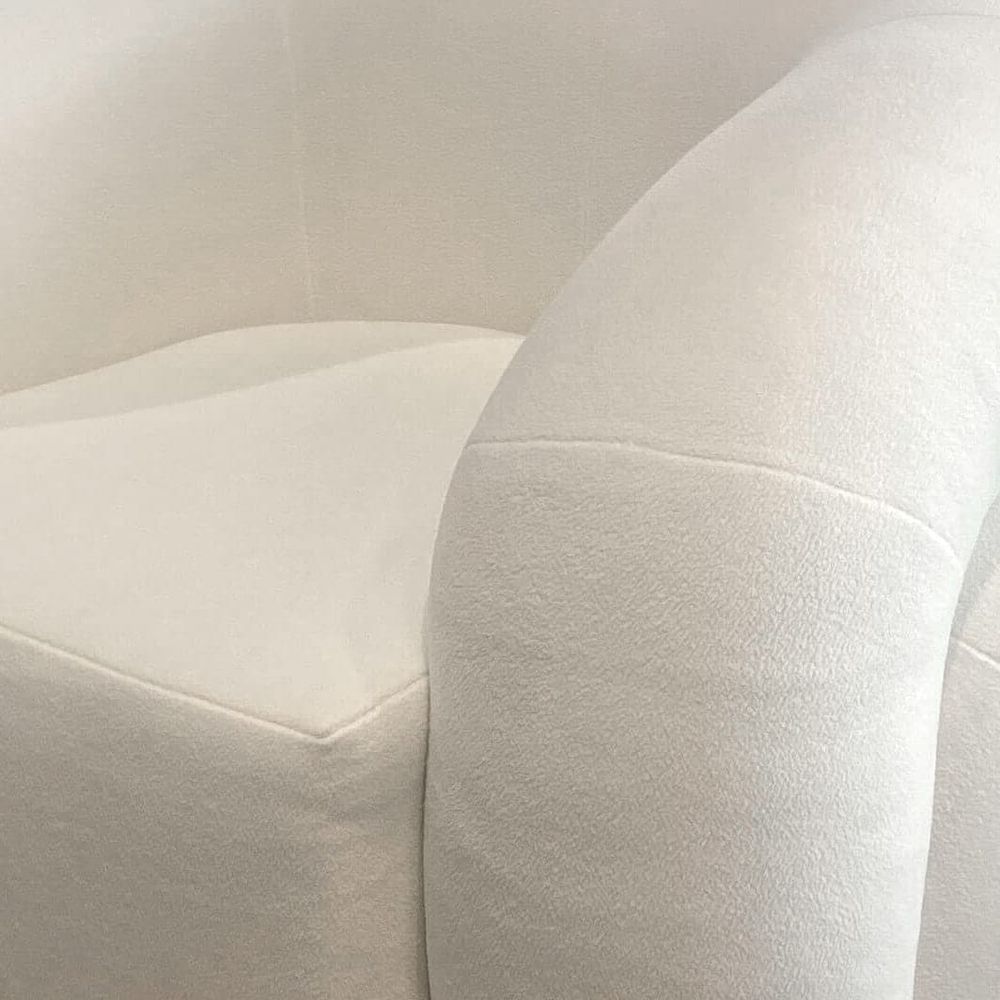 Polar Bear Swivel Chair-France & Son-FL1097IVORY-Lounge Chairs-4-France and Son