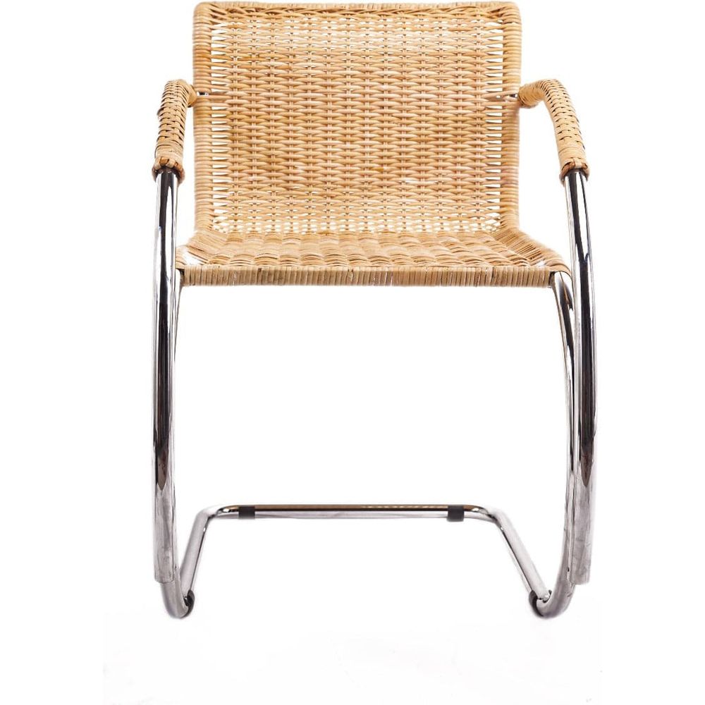 Italian Made Mies Van Der Rohe Hand Made Cane Armchair-France & Son-FSC206NTRL-Dining ChairsSingle-3-France and Son