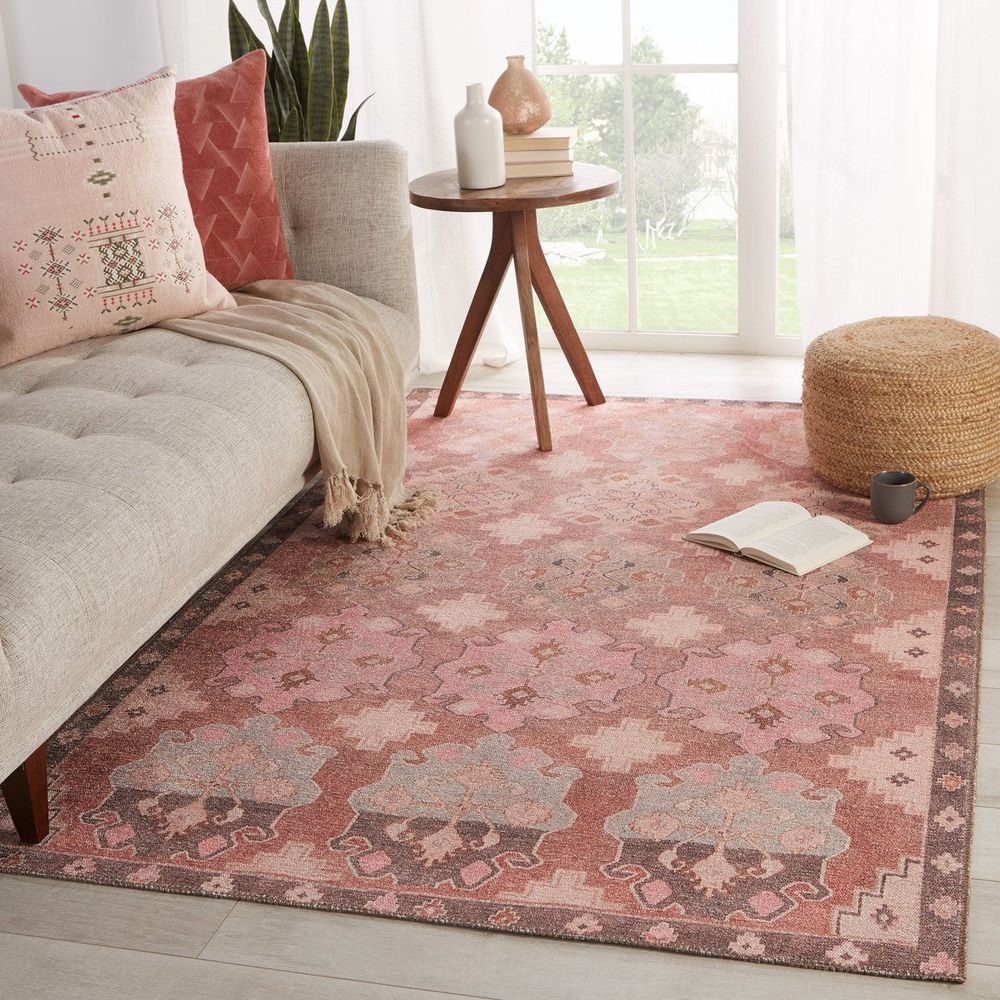 Merine Chevelle Medallion Pink/ Brown Runner Rug (2'6"X10')
