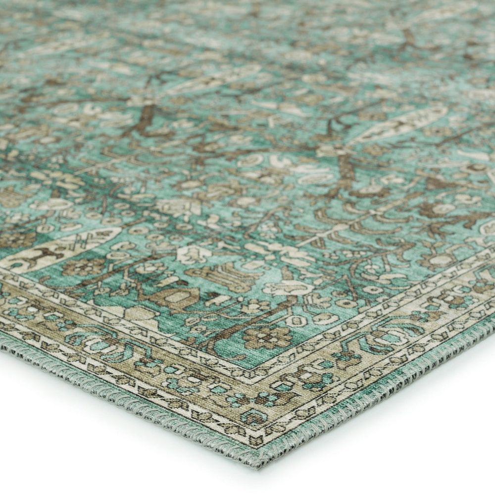 Cypress Razi Trellis Green/ Tan Runner Rug (2'6"X8')