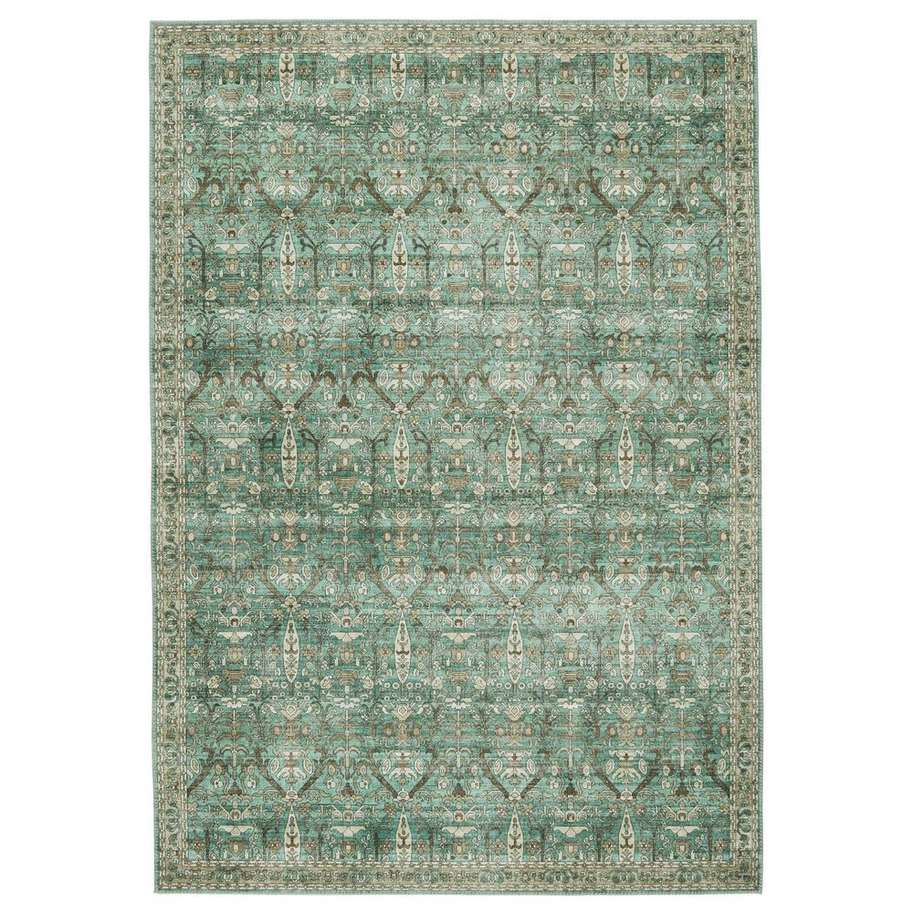 Cypress Razi Trellis Green/ Tan Runner Rug (2'6"X8')