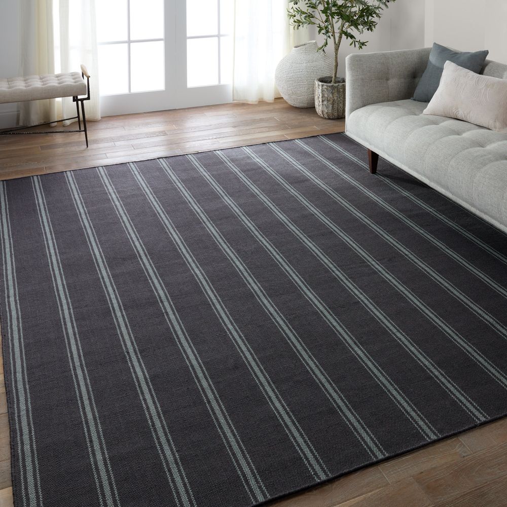 Cadence Butera Memento Handmade Striped Navy/ Light Blue Runner Rug (3'X8')