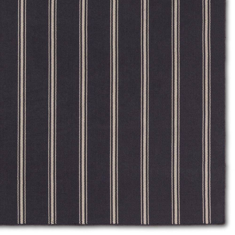 Runners Cadence Butera Memento Handmade Striped Navy/ Ivory Runner Rug (3'X8')