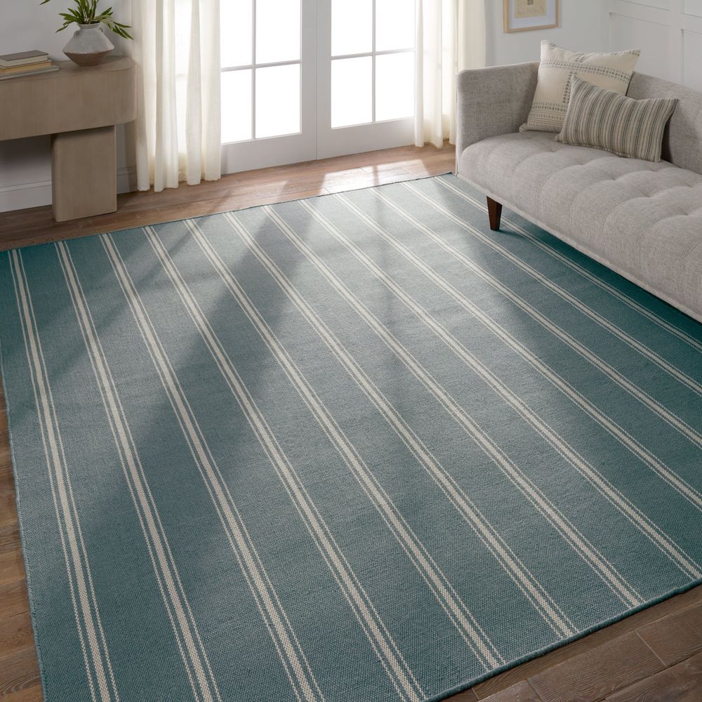 Cadence Butera Memento Handmade Striped Slate/ Ivory Area Rug (2'X3')