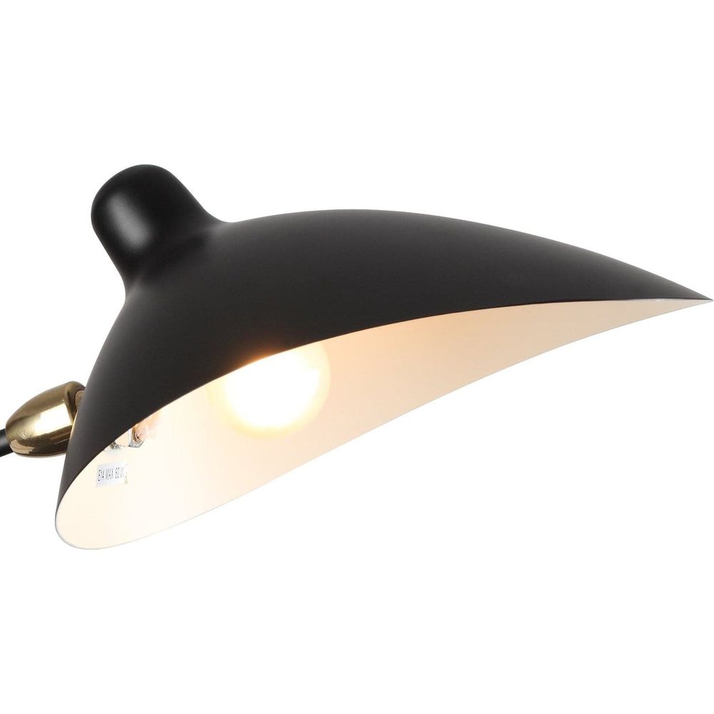Mouille Double Swivel Sconce-France & Son-LAW016BLK-Wall Lighting-4-France and Son