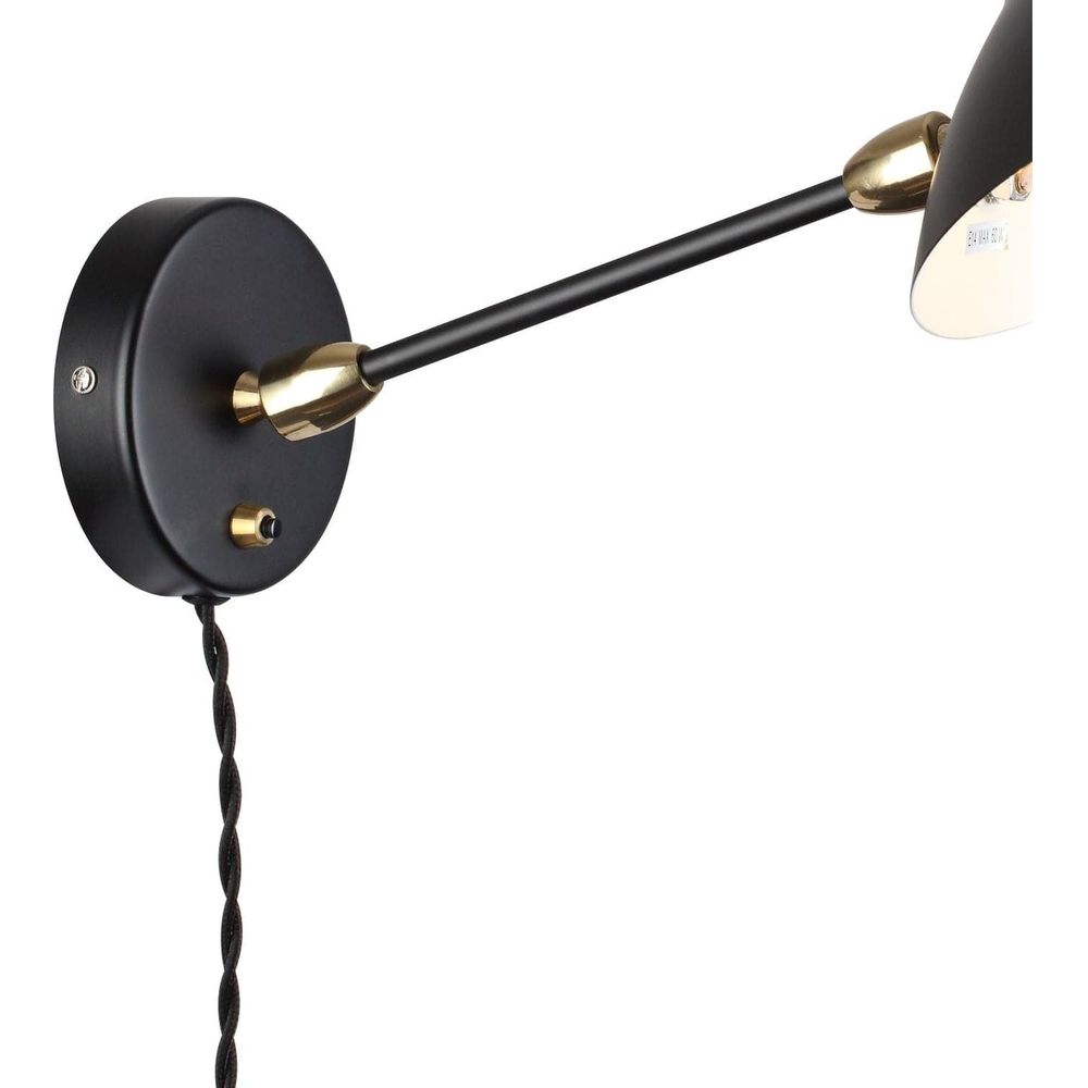 Mouille Double Swivel Sconce-France & Son-LAW016BLK-Wall Lighting-3-France and Son