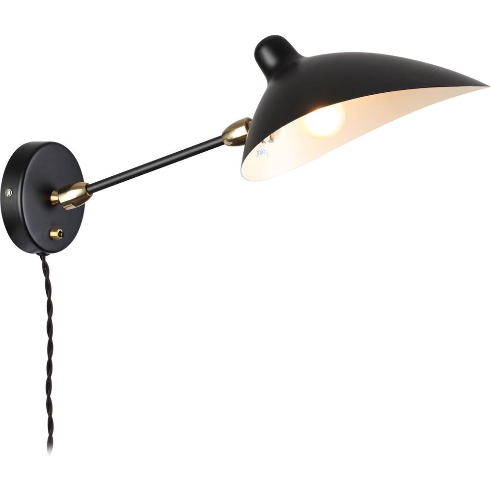 Mouille Double Swivel Sconce-France & Son-LAW016BLK-Wall Lighting-2-France and Son