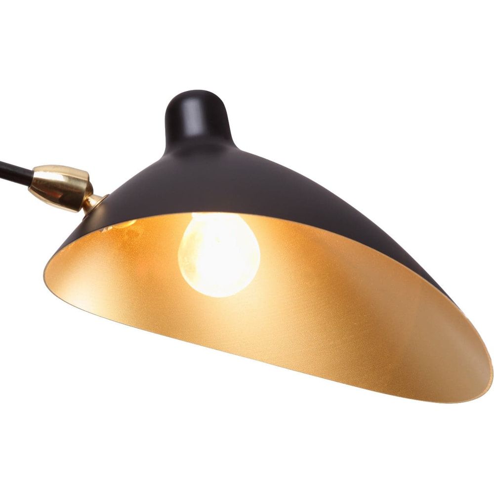 Mid Century Three-Arm MCL-R3 Ceiling Lamp-France & Son-LBC016BLK-ChandeliersBlack-6-France and Son