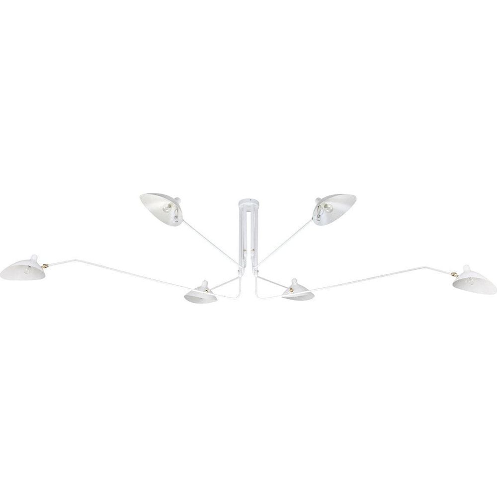 Mouille Six Arm Ceiling Lamp-France & Son-LBC017BLK-ChandeliersBlack-8-France and Son