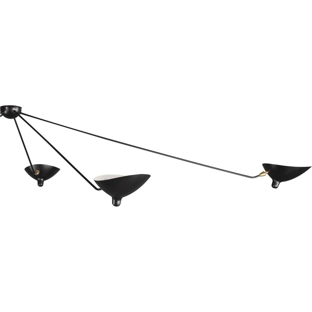 MCL-SP5 Five Arm Spider Ceiling Lamp-France & Son-LBC042BLK-Chandeliers-4-France and Son