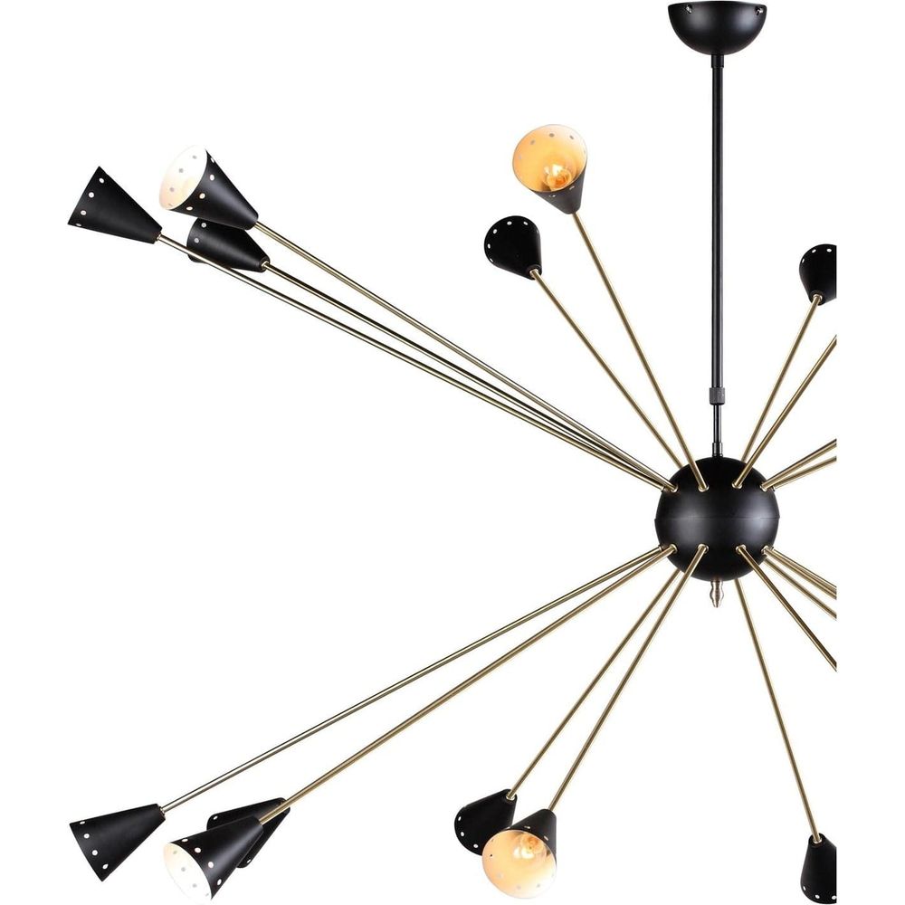 Mid Century Sputnik Chandelier-France & Son-LBC076BLK-Chandeliers-3-France and Son