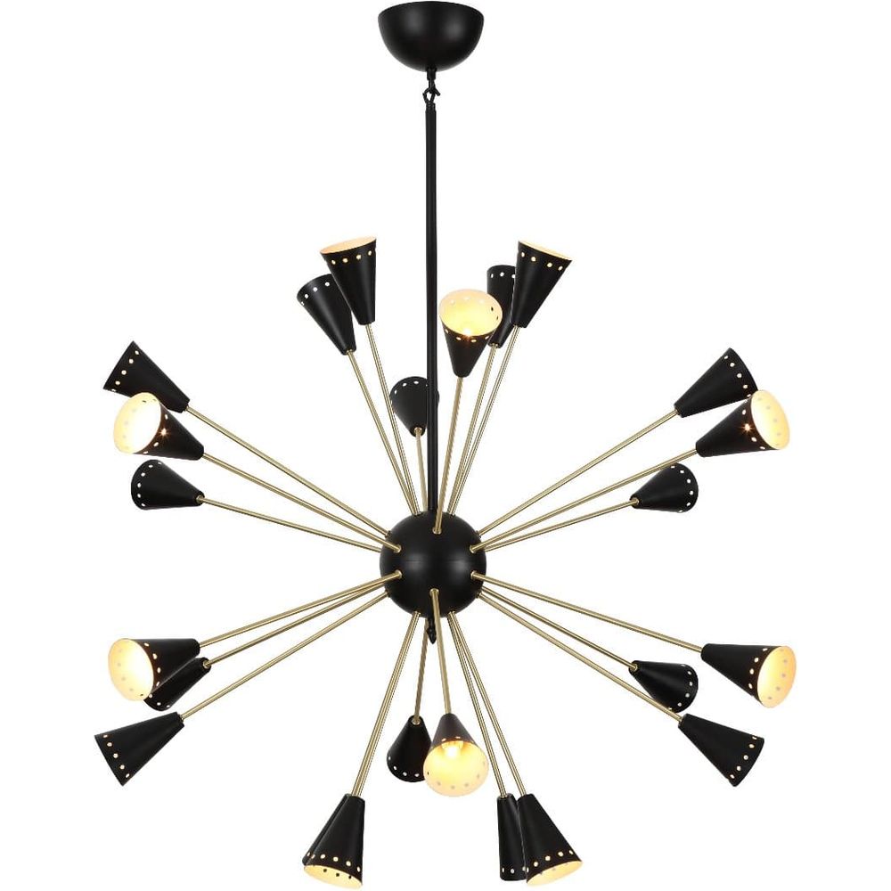 Stilnovo Sputnik Chandelier-France & Son-LBC077BLK-Chandeliers44"-5-France and Son