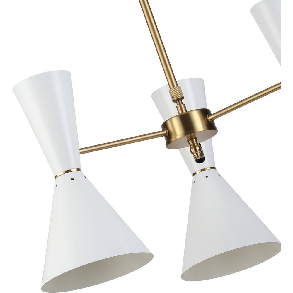 Mid Century Bow Tie Chandelier - Three Arm-France & Son-LBC0793WHT-Chandeliers-3-France and Son