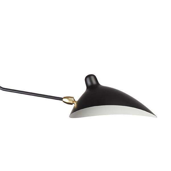Mid Century Mouille Two Arm MCL-2 Ceiling Lamp-France & Son-LBC092BLK2-ChandeliersBlack-2-France and Son