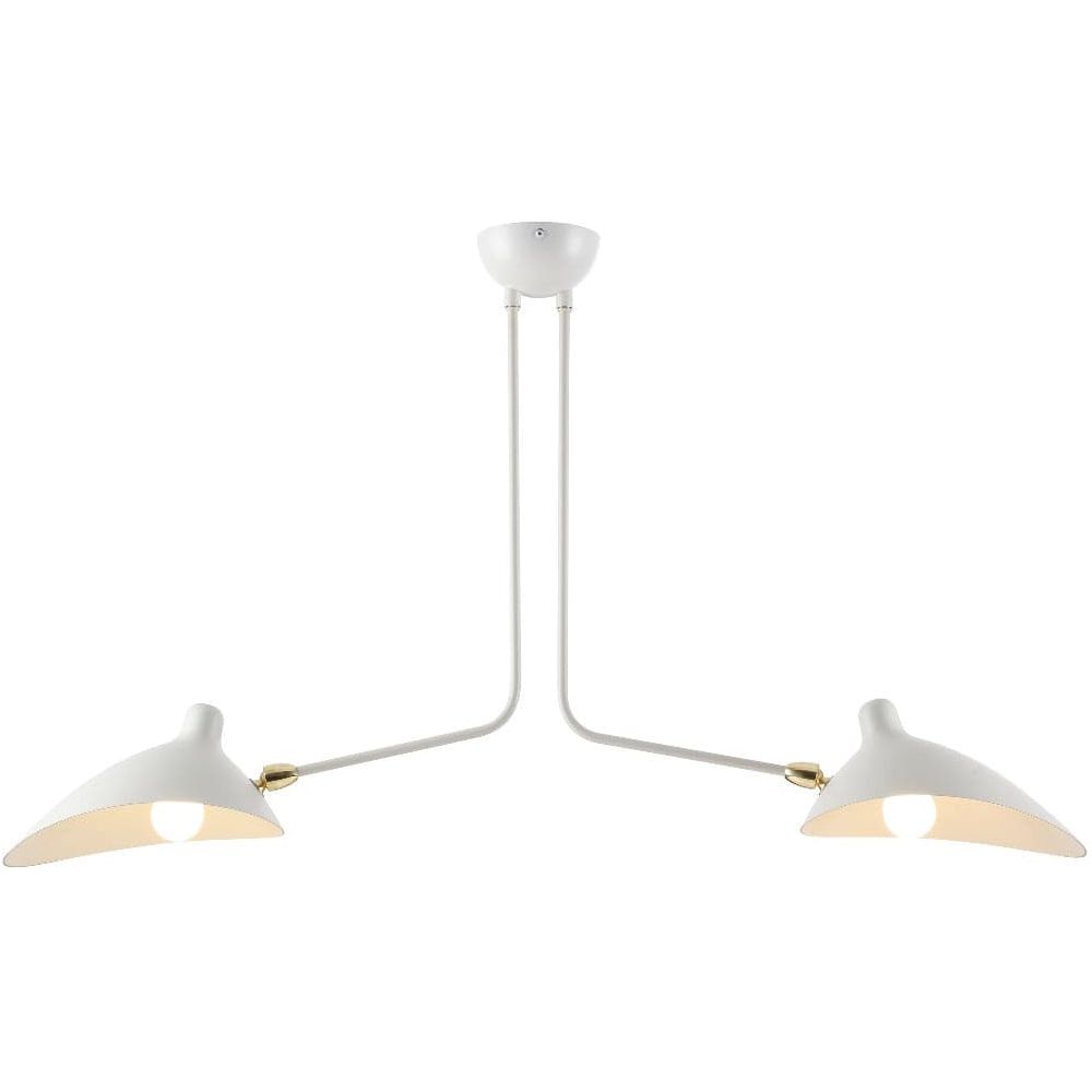 Mid Century Mouille Two Arm MCL-2 Ceiling Lamp-France & Son-LBC092BLK2-ChandeliersBlack-3-France and Son
