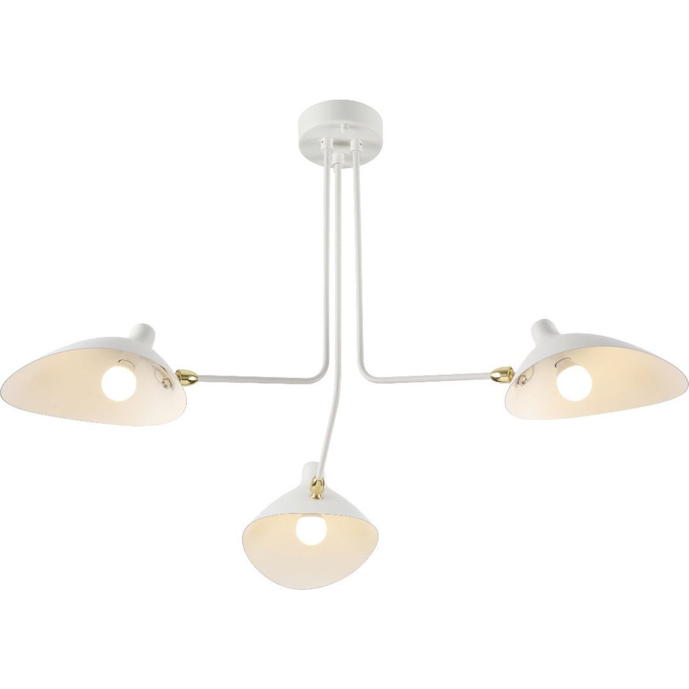 Three-Arm MCL-R3 Ceiling Lamp - Classic-France & Son-LBC092BLK3-ChandeliersBlack-6-France and Son