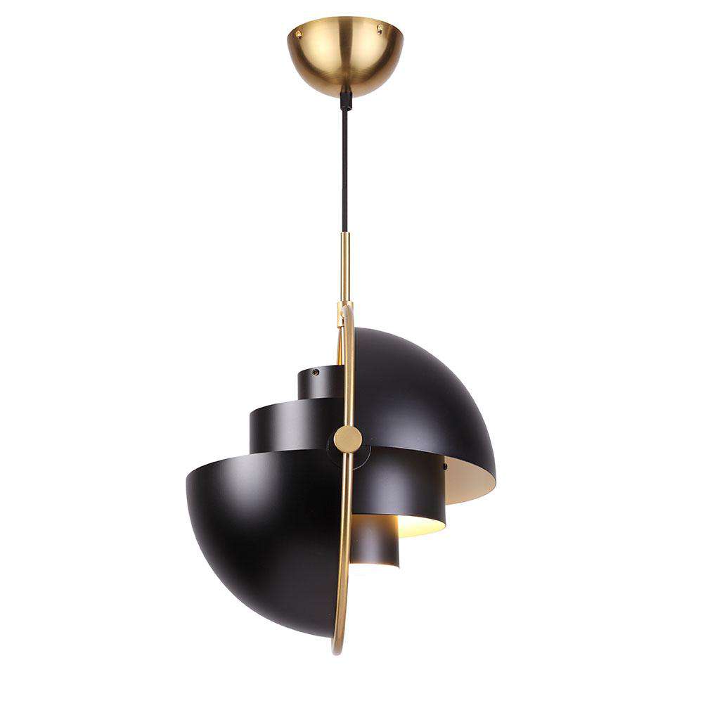 Mid Century Multi-Light Chandelier-France & Son-LBC102BLKBRS-PendantsBlack/Brass-6-France and Son