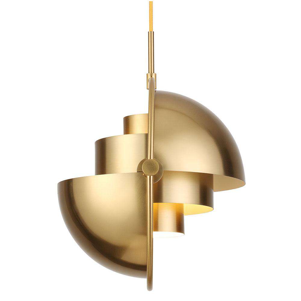 Mid Century Multi-Light Chandelier-France & Son-LBC102BLKBRS-PendantsBlack/Brass-2-France and Son