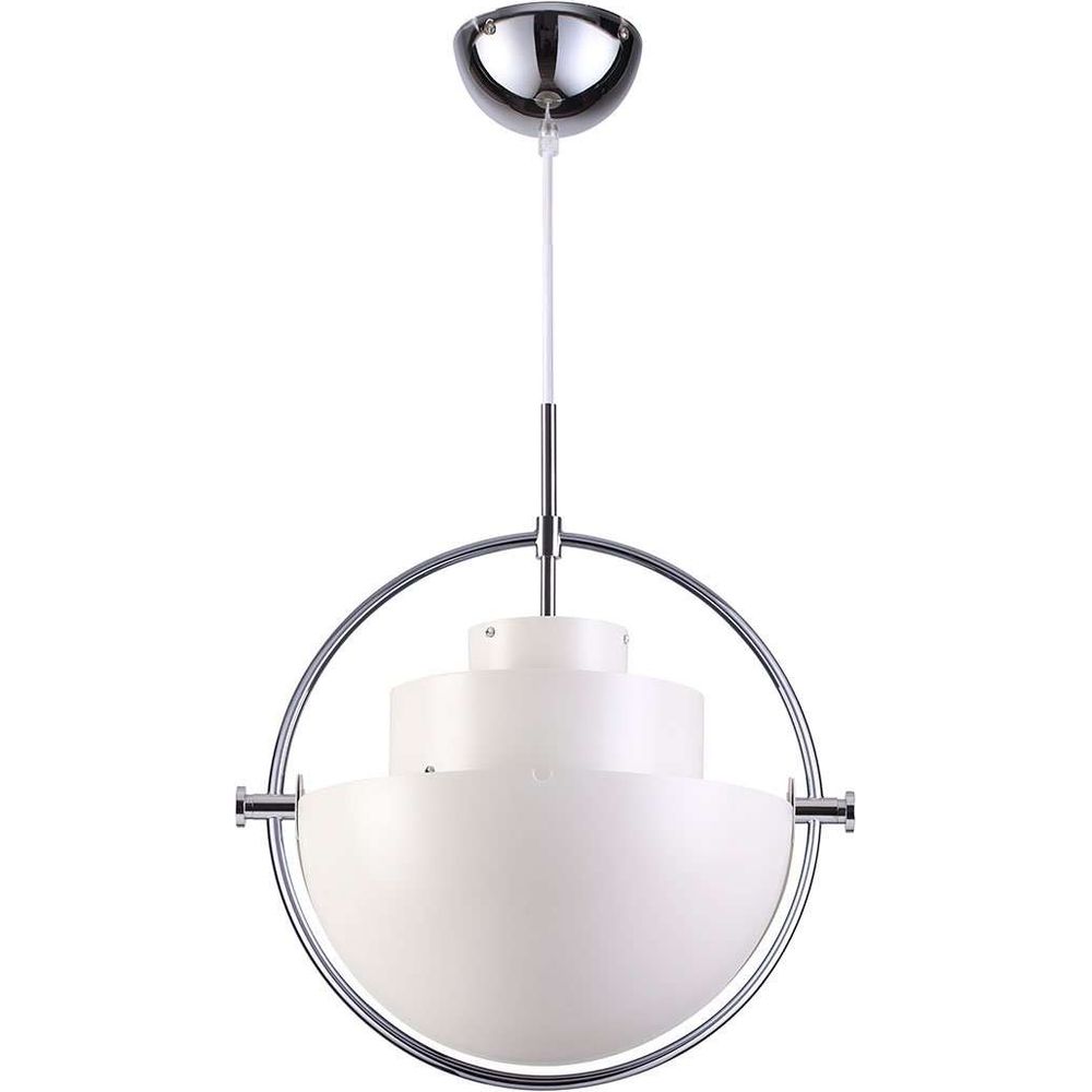 Mid Century Multi-Light Chandelier-France & Son-LBC102WHTCHR-PendantsWhite/Chrome-5-France and Son