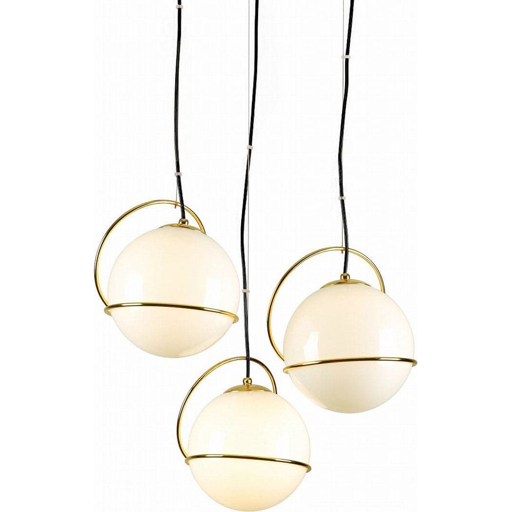 Sarfatti 3 Pendant Cluster Suspension Light-France & Son-LBC1163GOLD-ChandeliersGold-3-France and Son