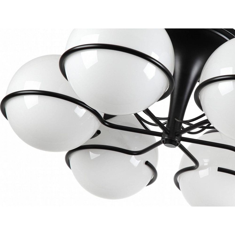 Sarfatti Atomic Globe Flush Mount Ceiling Lamp-France & Son-LBC1166GOLD-Flush MountsGold-6-France and Son