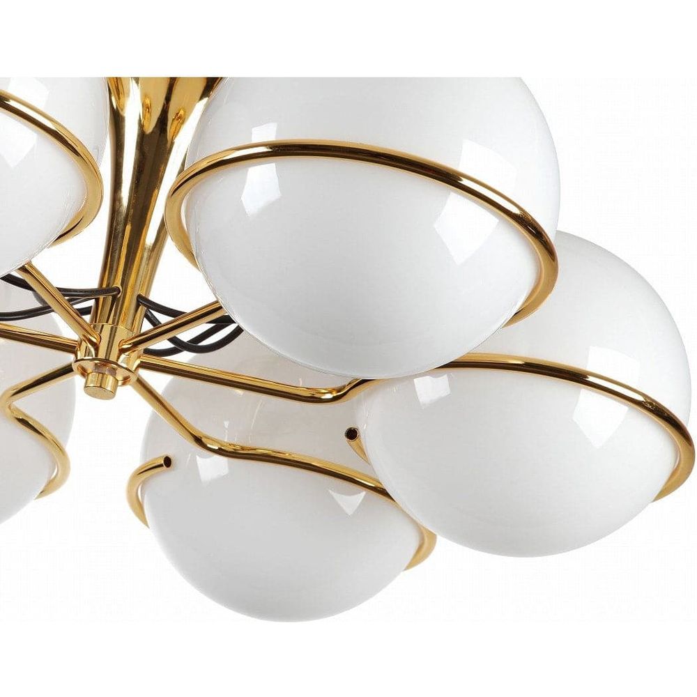 Sarfatti Atomic Globe Flush Mount Ceiling Lamp-France & Son-LBC1166GOLD-Flush MountsGold-5-France and Son